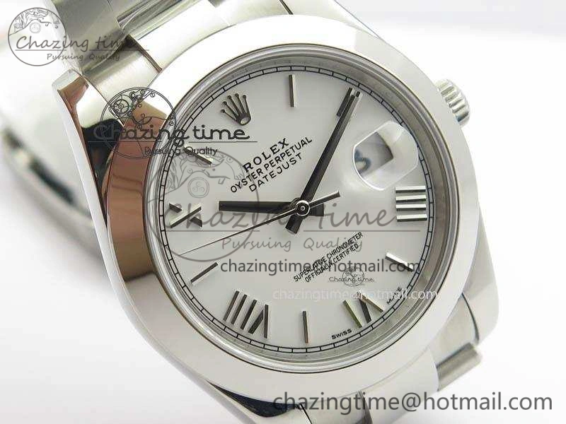 DateJust 41mm 126300 SS Noob 1:1 Best Edition White Roman Dial On SS Bracelet A3235