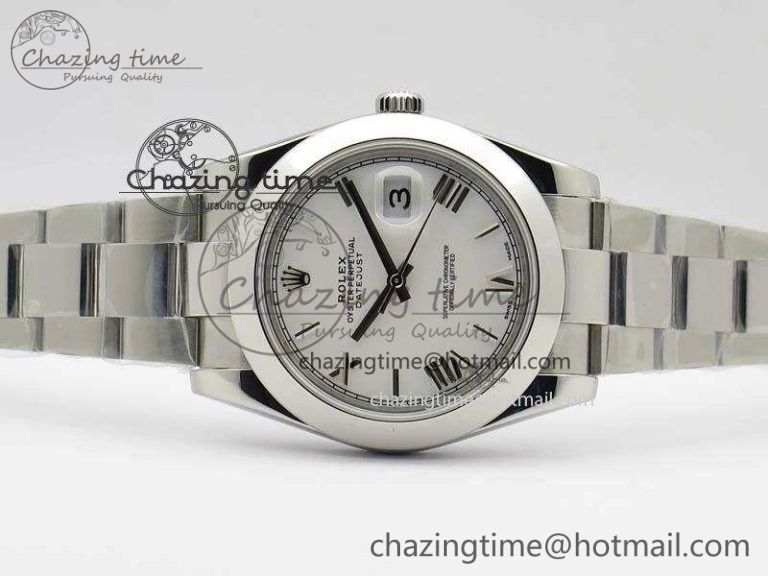 DateJust 41mm 126300 SS Noob 1:1 Best Edition White Roman Dial On SS Bracelet A3235