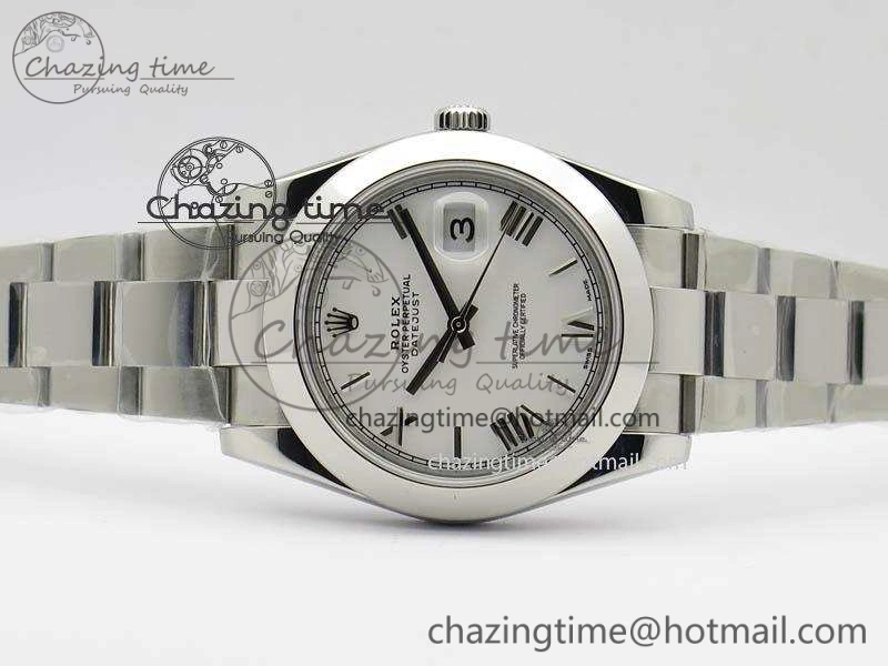 DateJust 41mm 126300 SS Noob 1:1 Best Edition White Roman Dial On SS Bracelet A3235