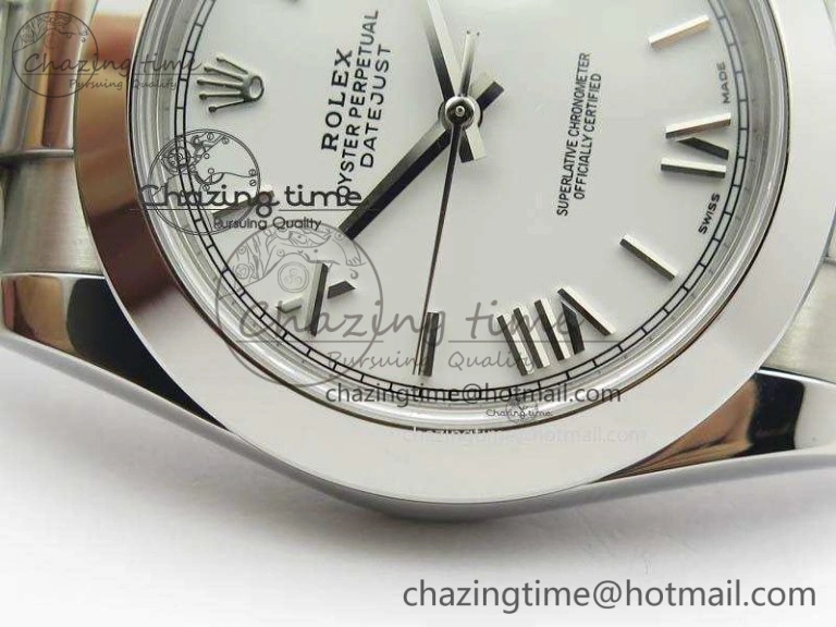 DateJust 41mm 126300 SS Noob 1:1 Best Edition White Roman Dial On SS Bracelet A3235
