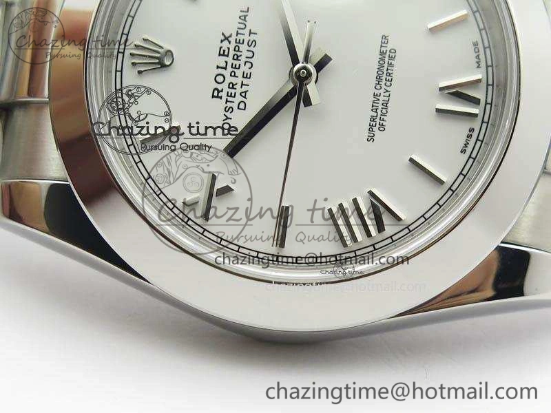 DateJust 41mm 126300 SS Noob 1:1 Best Edition White Roman Dial On SS Bracelet A3235