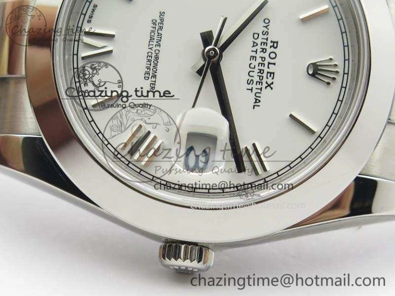 DateJust 41mm 126300 SS Noob 1:1 Best Edition White Roman Dial On SS Bracelet A3235