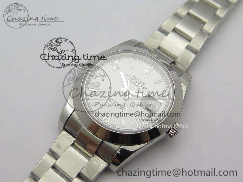 DateJust 41mm 126300 SS Noob 1:1 Best Edition White Roman Dial On SS Bracelet A3235