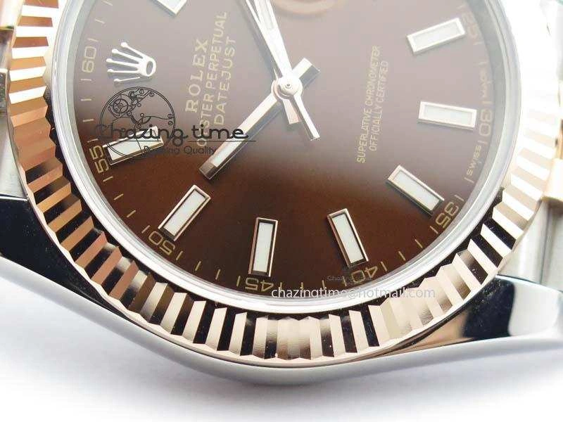DateJust 41mm 126303 Noob 1:1 Best Edition RG Wrapped Brown Dial Fluted Bezel On Jubilee Bracelet A3235