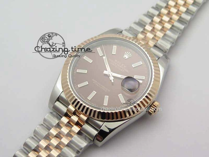 DateJust 41mm 126303 Noob 1:1 Best Edition RG Wrapped Brown Dial Fluted Bezel On Jubilee Bracelet A3235