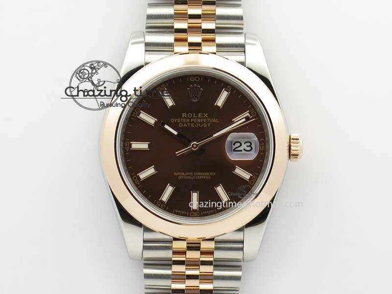 DateJust 41mm 126303 Noob 1:1 Best Edition RG Wrapped Brown Dial On Jubilee Bracelet A3235