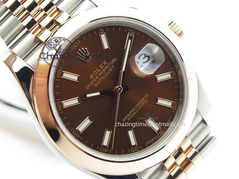 DateJust 41mm 126303 Noob 1:1 Best Edition RG Wrapped Brown Dial On Jubilee Bracelet A3235