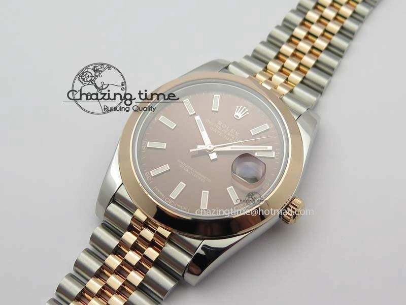 DateJust 41mm 126303 Noob 1:1 Best Edition RG Wrapped Brown Dial On Jubilee Bracelet A3235