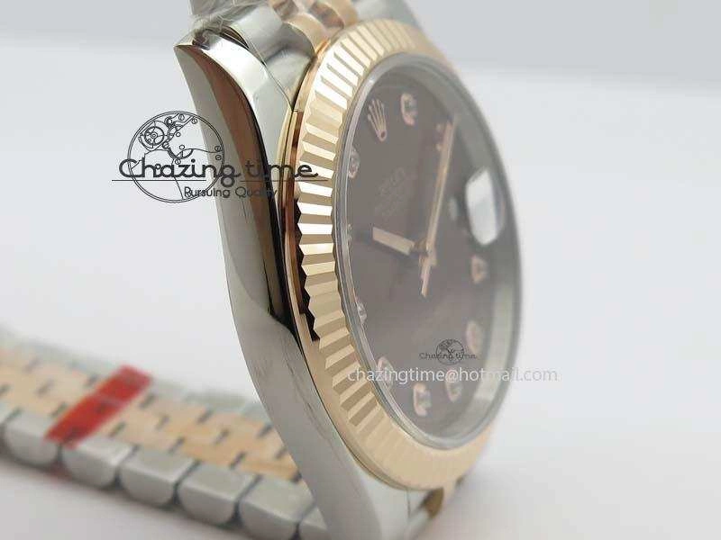 DateJust 41mm 126303 Noob 1:1 Best Edition RG Wrapped Brown Diam Dial Fluted Bezel On Jubilee Bracelet A3235