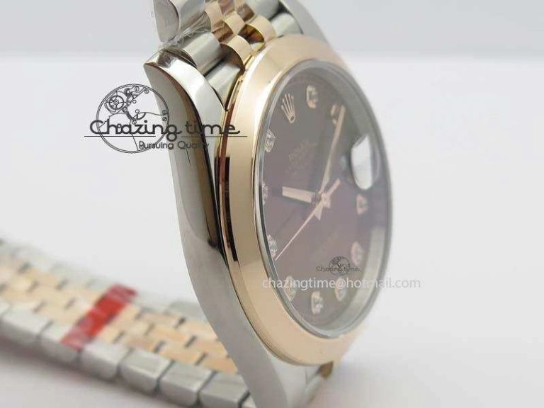 DateJust 41mm 126303 Noob 1:1 Best Edition RG Wrapped Brown Diamond Dial On Jubilee Bracelet A3235