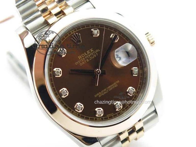 DateJust 41mm 126303 Noob 1:1 Best Edition RG Wrapped Brown Diamond Dial On Jubilee Bracelet A3235