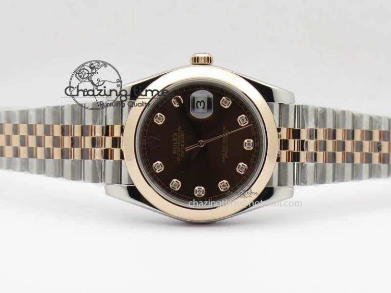 DateJust 41mm 126303 Noob 1:1 Best Edition RG Wrapped Brown Diamond Dial On Jubilee Bracelet A3235