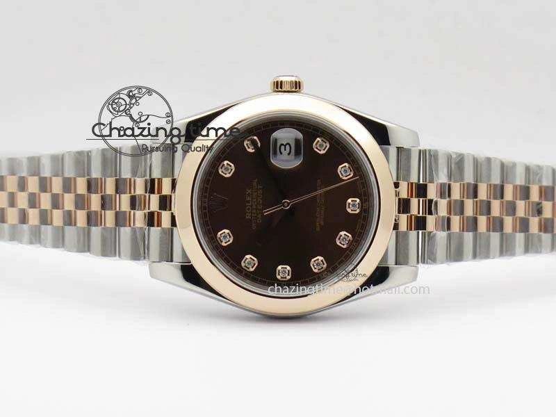 DateJust 41mm 126303 Noob 1:1 Best Edition RG Wrapped Brown Diamond Dial On Jubilee Bracelet A3235
