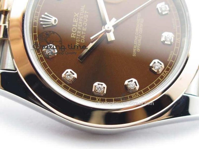DateJust 41mm 126303 Noob 1:1 Best Edition RG Wrapped Brown Diamond Dial On Jubilee Bracelet A3235