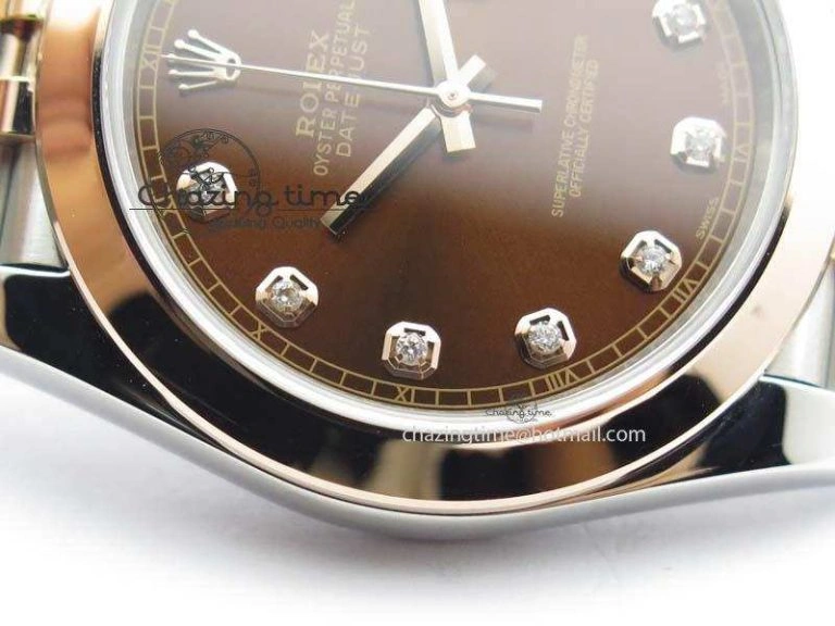 DateJust 41mm 126303 Noob 1:1 Best Edition RG Wrapped Brown Diamond Dial On Jubilee Bracelet A3235