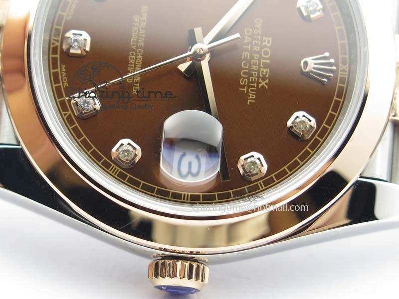 DateJust 41mm 126303 Noob 1:1 Best Edition RG Wrapped Brown Diamond Dial On Jubilee Bracelet A3235