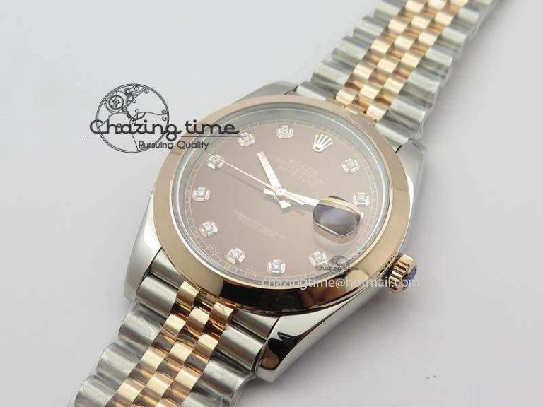 DateJust 41mm 126303 Noob 1:1 Best Edition RG Wrapped Brown Diamond Dial On Jubilee Bracelet A3235