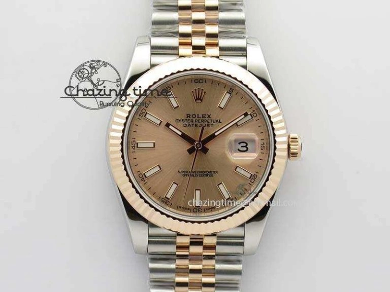 DateJust 41mm 126303 Noob 1:1 Best Edition RG Wrapped RG Dial Fluted Bezel On Jubilee Bracelet A3235