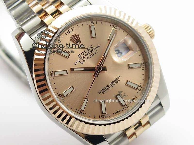 DateJust 41mm 126303 Noob 1:1 Best Edition RG Wrapped RG Dial Fluted Bezel On Jubilee Bracelet A3235