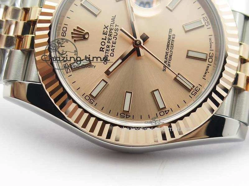 DateJust 41mm 126303 Noob 1:1 Best Edition RG Wrapped RG Dial Fluted Bezel On Jubilee Bracelet A3235