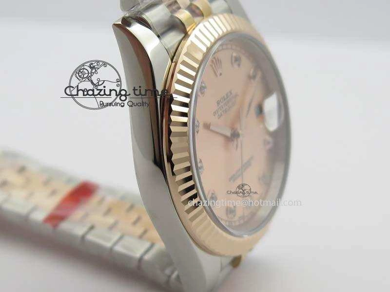 DateJust 41mm 126303 Noob 1:1 Best Edition RG Wrapped RG Diam Dial Fluted Bezel On Jubilee Bracelet A3235