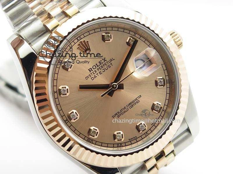 DateJust 41mm 126303 Noob 1:1 Best Edition RG Wrapped RG Diam Dial Fluted Bezel On Jubilee Bracelet A3235