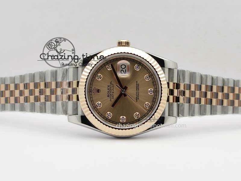 DateJust 41mm 126303 Noob 1:1 Best Edition RG Wrapped RG Diam Dial Fluted Bezel On Jubilee Bracelet A3235