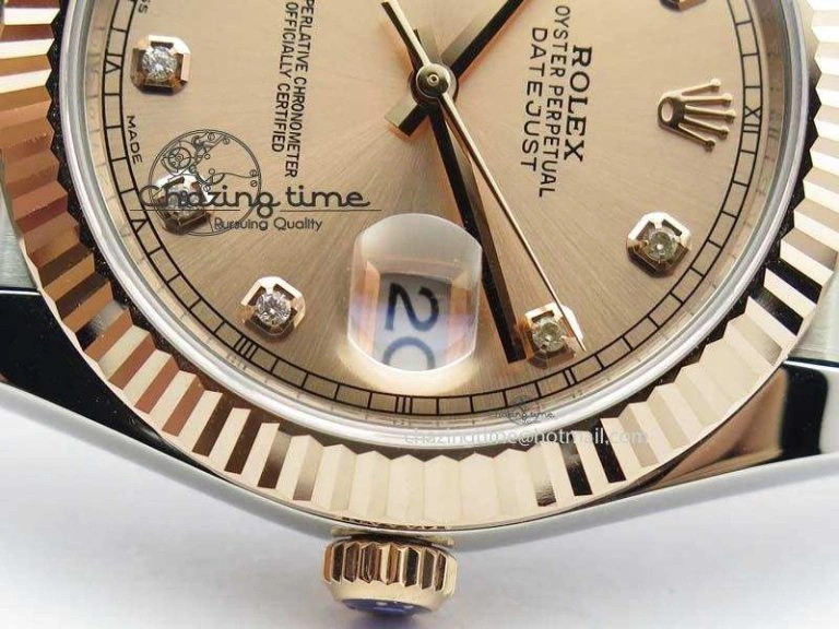 DateJust 41mm 126303 Noob 1:1 Best Edition RG Wrapped RG Diam Dial Fluted Bezel On Jubilee Bracelet A3235