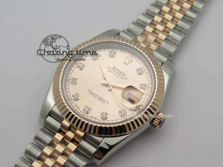 DateJust 41mm 126303 Noob 1:1 Best Edition RG Wrapped RG Diam Dial Fluted Bezel On Jubilee Bracelet A3235
