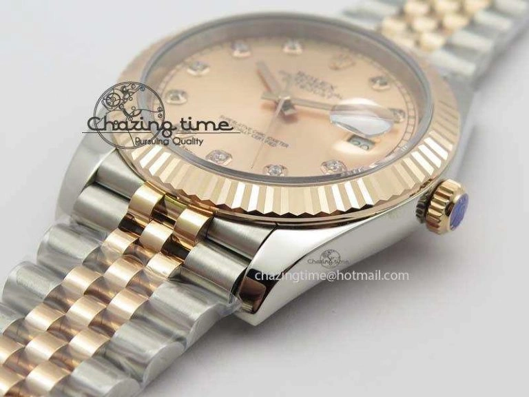 DateJust 41mm 126303 Noob 1:1 Best Edition RG Wrapped RG Diam Dial Fluted Bezel On Jubilee Bracelet A3235