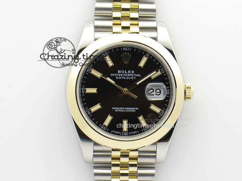 DateJust 41mm 126303 Noob 1:1 Best Edition YG Wrapped Black Dial On SS YG Jubilee Bracelet A3235
