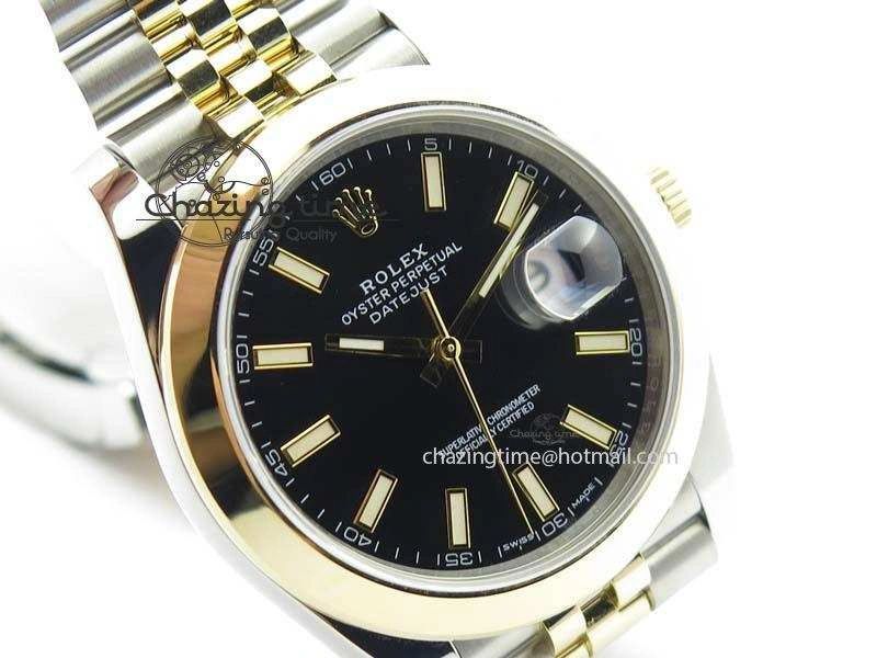 DateJust 41mm 126303 Noob 1:1 Best Edition YG Wrapped Black Dial On SS YG Jubilee Bracelet A3235