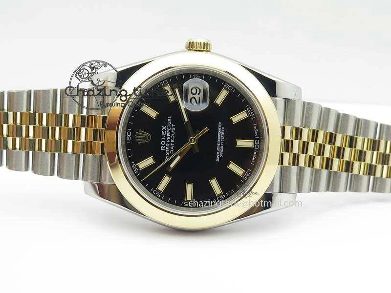 DateJust 41mm 126303 Noob 1:1 Best Edition YG Wrapped Black Dial On SS YG Jubilee Bracelet A3235