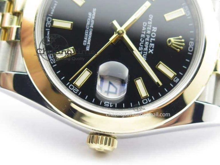 DateJust 41mm 126303 Noob 1:1 Best Edition YG Wrapped Black Dial On SS YG Jubilee Bracelet A3235