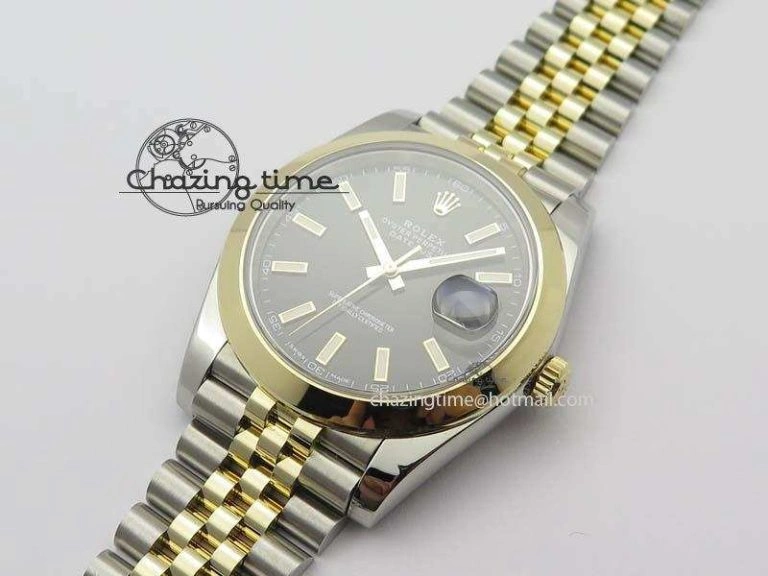 DateJust 41mm 126303 Noob 1:1 Best Edition YG Wrapped Black Dial On SS YG Jubilee Bracelet A3235