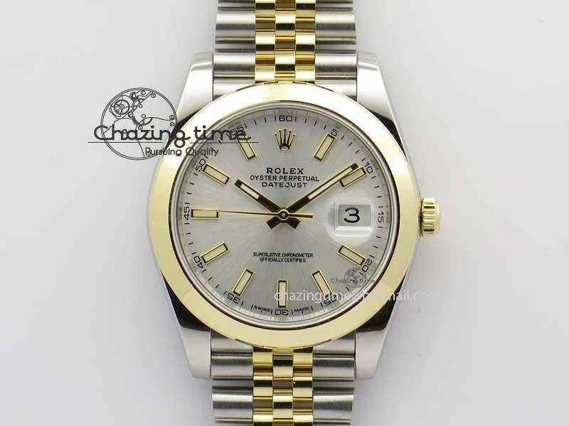 DateJust 41mm 126303 Noob 1:1 Best Edition YG Wrapped Silver Dial On SS YG Jubilee Bracelet A3235