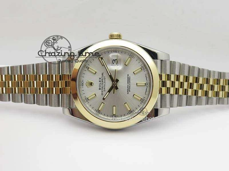 DateJust 41mm 126303 Noob 1:1 Best Edition YG Wrapped Silver Dial On SS YG Jubilee Bracelet A3235
