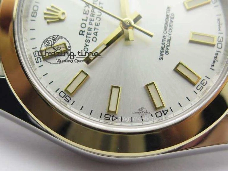 DateJust 41mm 126303 Noob 1:1 Best Edition YG Wrapped Silver Dial On SS YG Jubilee Bracelet A3235