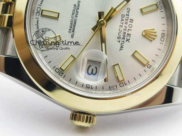 DateJust 41mm 126303 Noob 1:1 Best Edition YG Wrapped Silver Dial On SS YG Jubilee Bracelet A3235