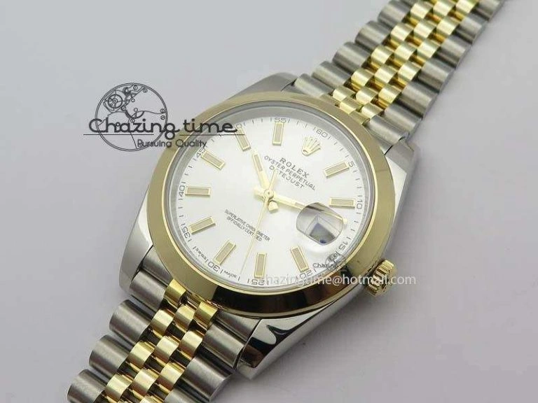 DateJust 41mm 126303 Noob 1:1 Best Edition YG Wrapped Silver Dial On SS YG Jubilee Bracelet A3235