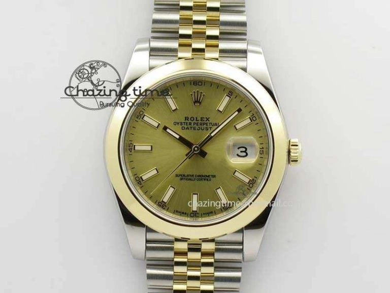 DateJust 41mm 126303 Noob 1:1 Best Edition YG Wrapped YG Dial On SS YG Jubilee Bracelet A3235