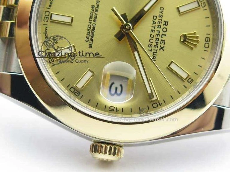 DateJust 41mm 126303 Noob 1:1 Best Edition YG Wrapped YG Dial On SS YG Jubilee Bracelet A3235
