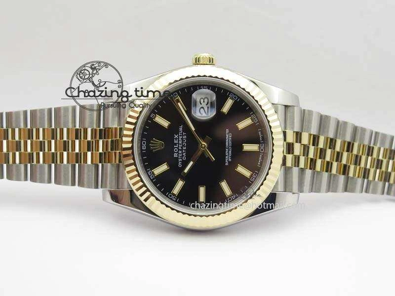 DateJust 41mm 126333 Noob 1:1 Best Edition YG Wrapped Black Dial On SS YG Bracelet A3235