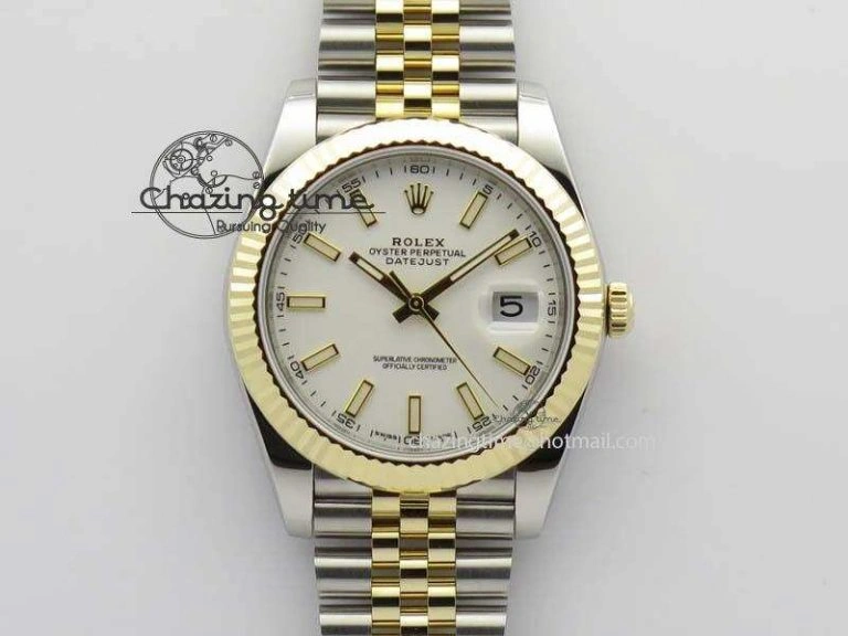 DateJust 41mm 126333 Noob 1:1 Best Edition YG Wrapped White Dial On SS YG Jubilee Bracelet A3235