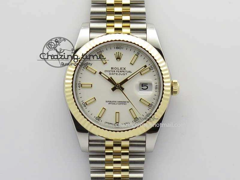 DateJust 41mm 126333 Noob 1:1 Best Edition YG Wrapped White Dial On SS YG Jubilee Bracelet A3235