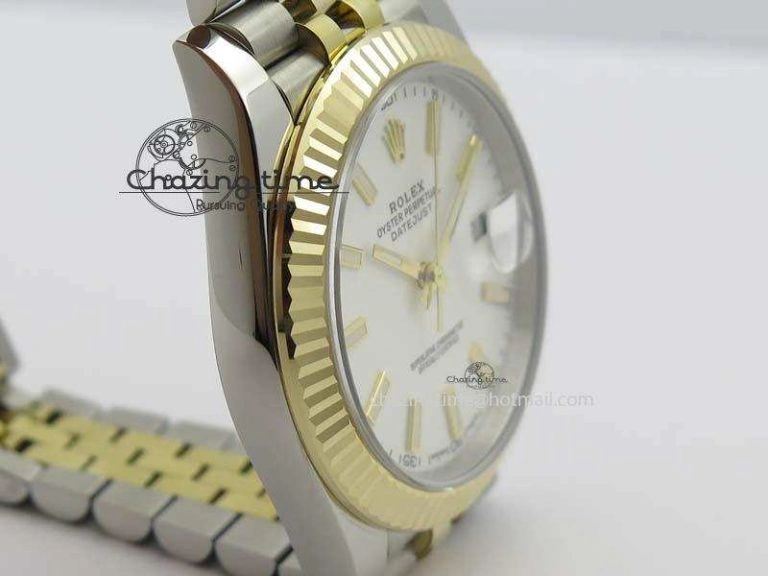 DateJust 41mm 126333 Noob 1:1 Best Edition YG Wrapped White Dial On SS YG Jubilee Bracelet A3235