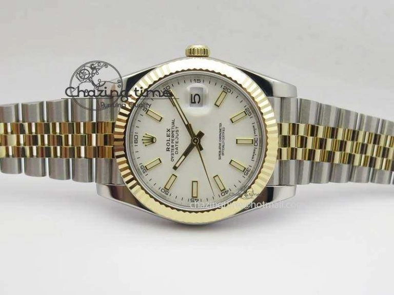 DateJust 41mm 126333 Noob 1:1 Best Edition YG Wrapped White Dial On SS YG Jubilee Bracelet A3235