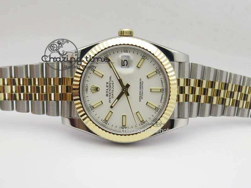 DateJust 41mm 126333 Noob 1:1 Best Edition YG Wrapped White Dial On SS YG Jubilee Bracelet A3235