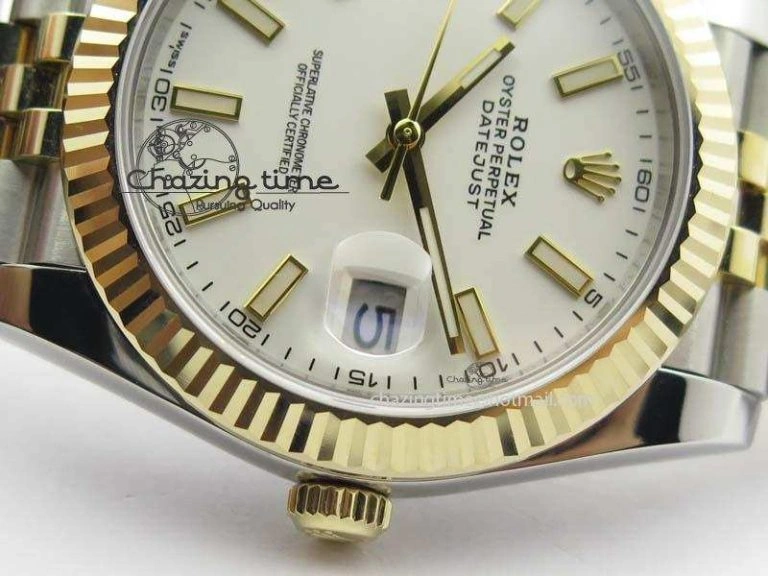 DateJust 41mm 126333 Noob 1:1 Best Edition YG Wrapped White Dial On SS YG Jubilee Bracelet A3235