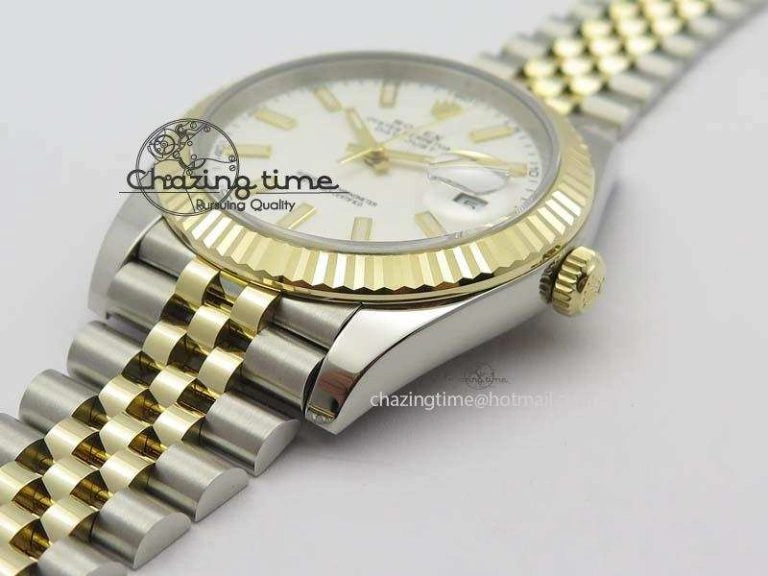 DateJust 41mm 126333 Noob 1:1 Best Edition YG Wrapped White Dial On SS YG Jubilee Bracelet A3235